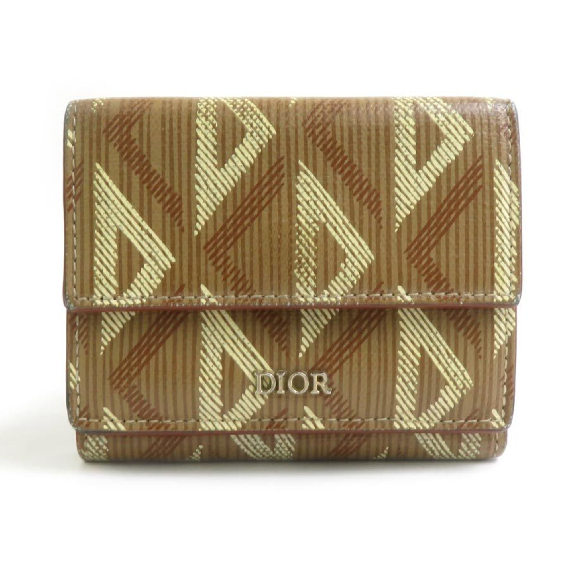 Christian Dior Men's Brown Leather Tri-Fold Wallet, Free Shipping, R11076a